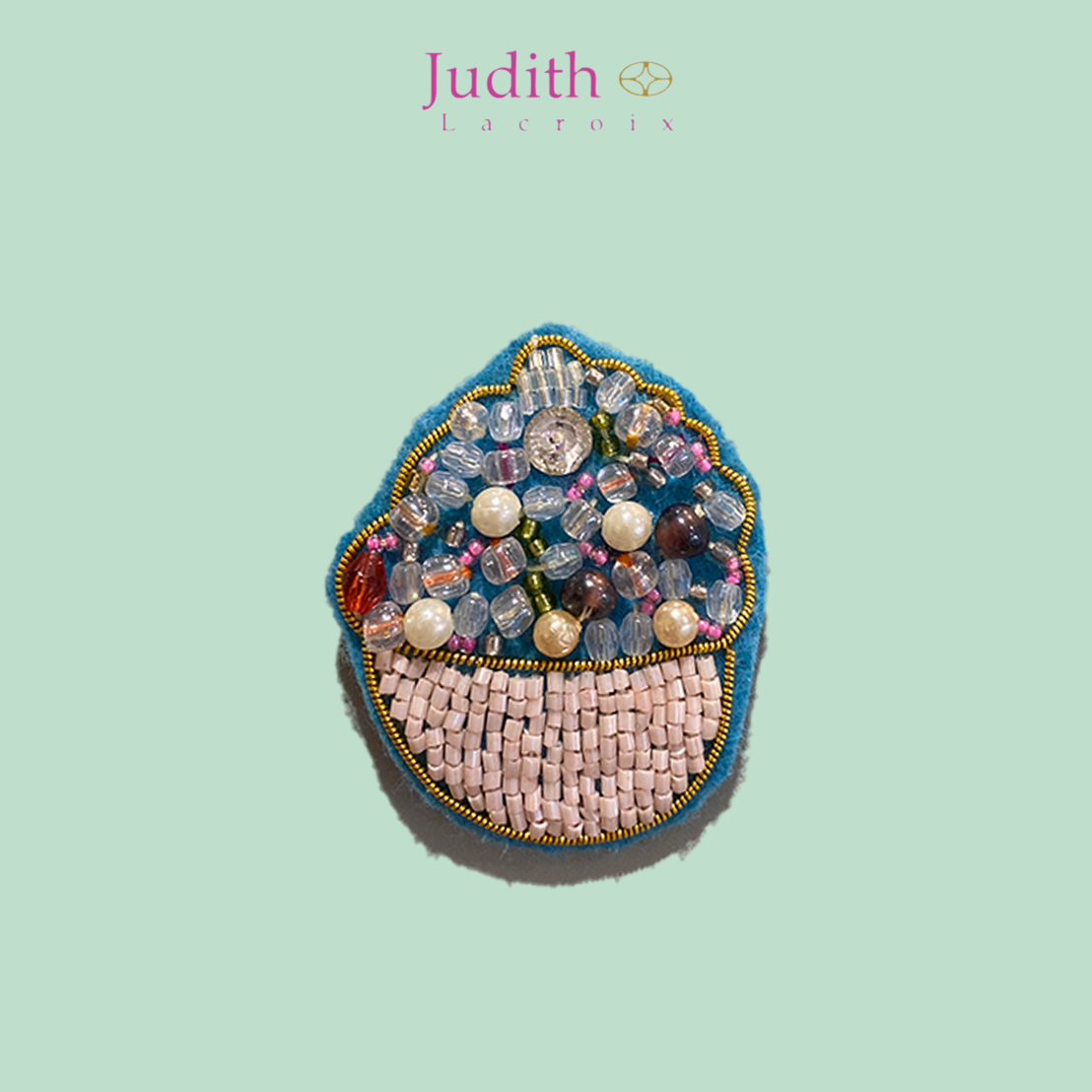BROCHE - CUPCAKE PERLES