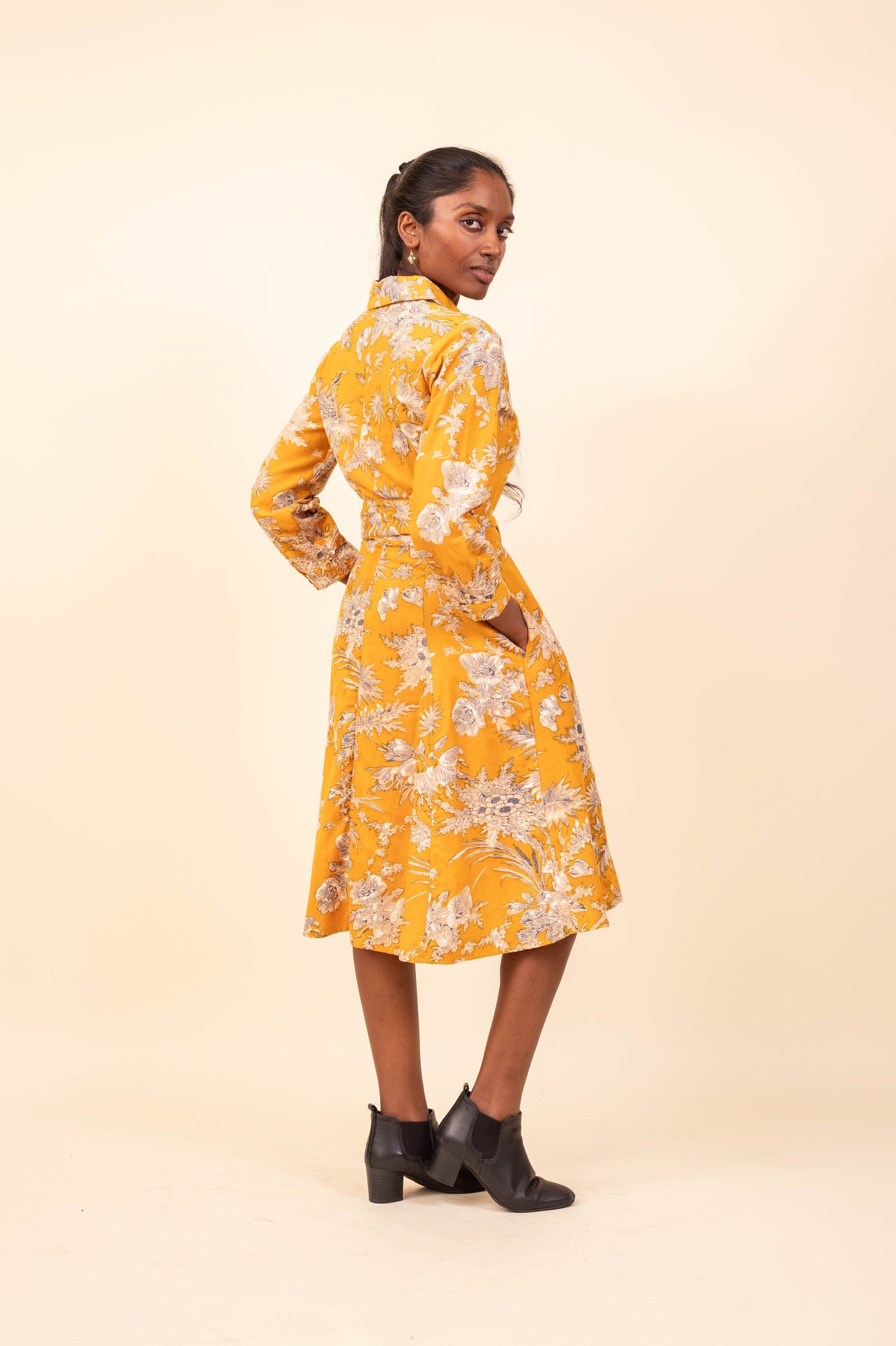 ROBE AGLAÉ FLEUR SAFRAN