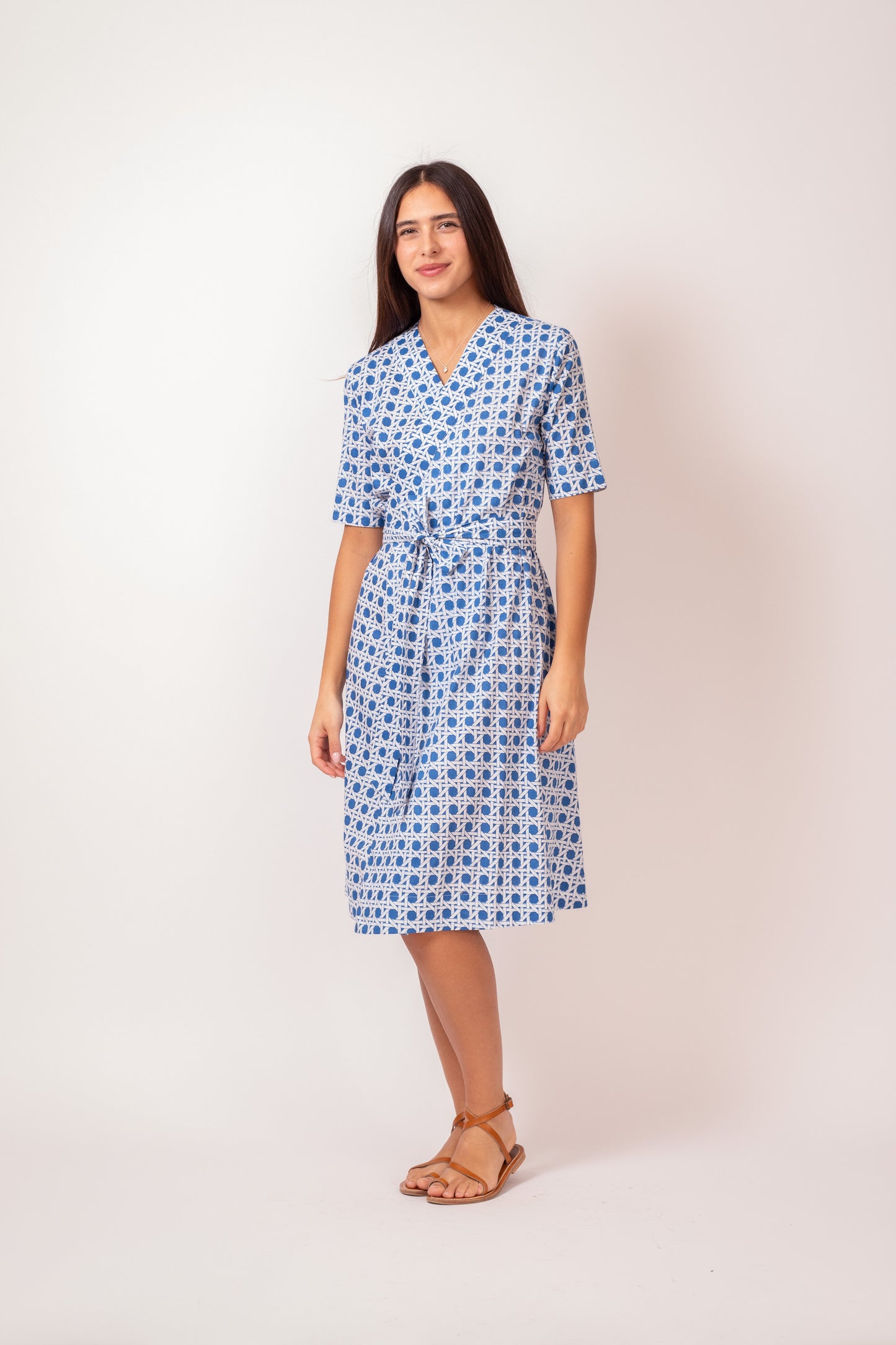 ROBE WRAP CROISY BLEU