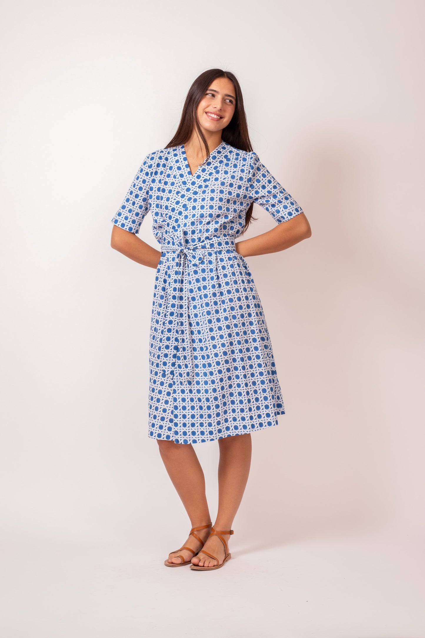 ROBE WRAP CROISY BLEU