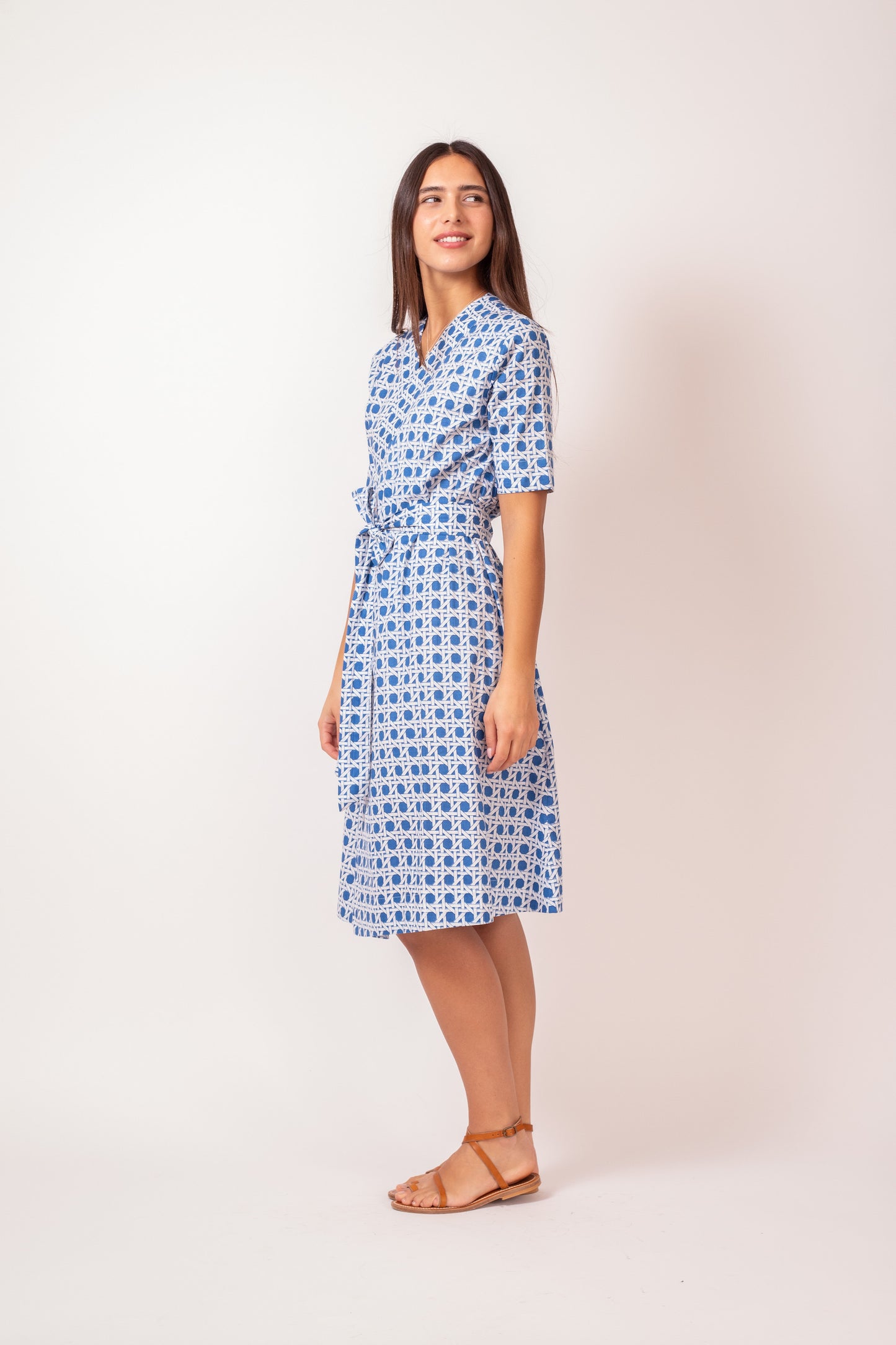 ROBE WRAP CROISY BLEU