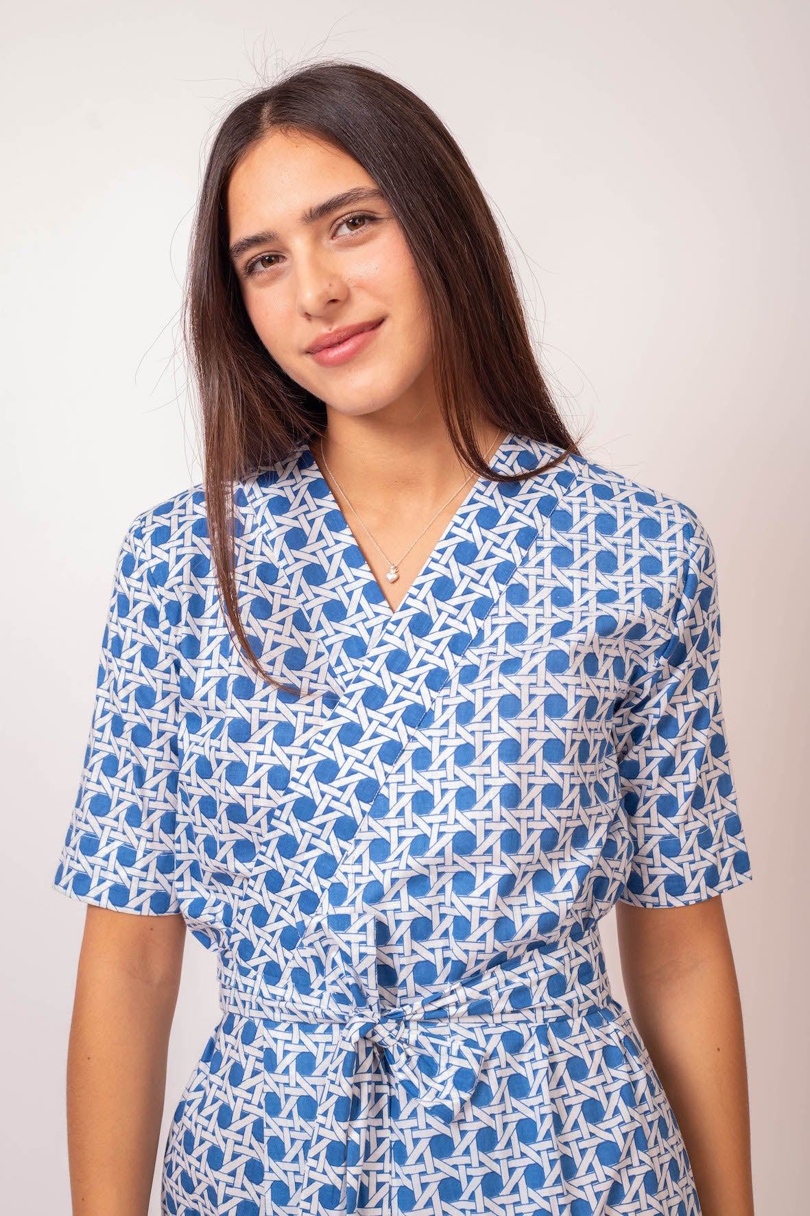 ROBE WRAP CROISY BLEU