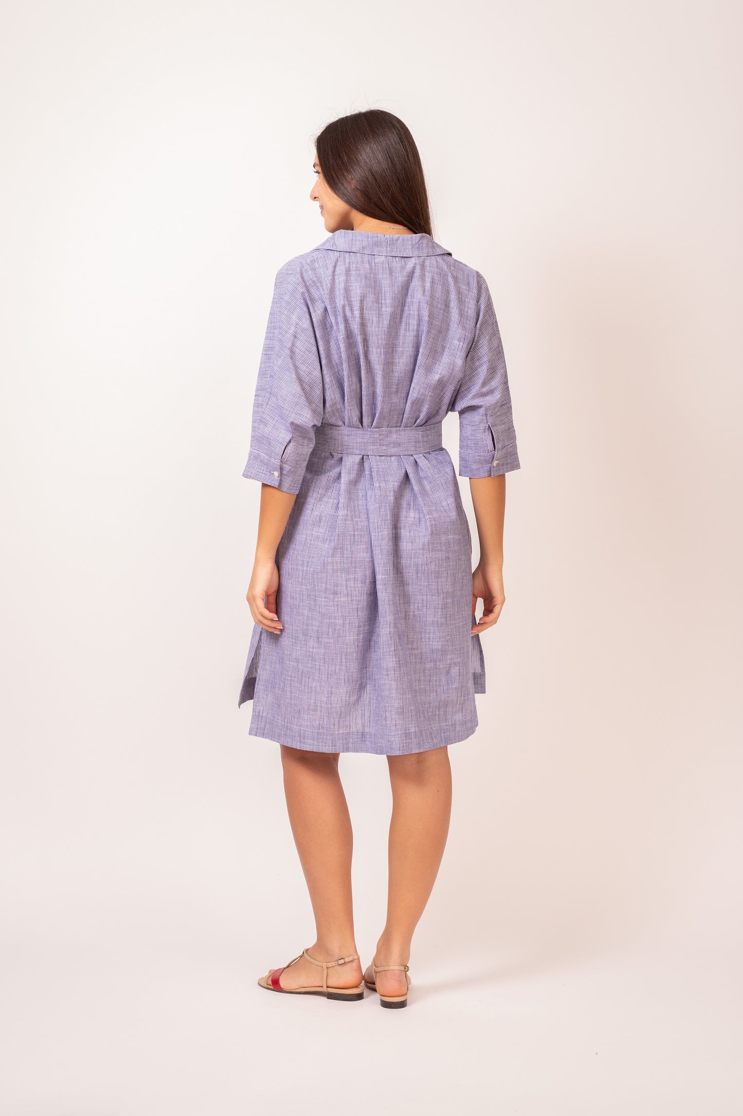 ROBE OVERSIZE LIGNES BLEUES