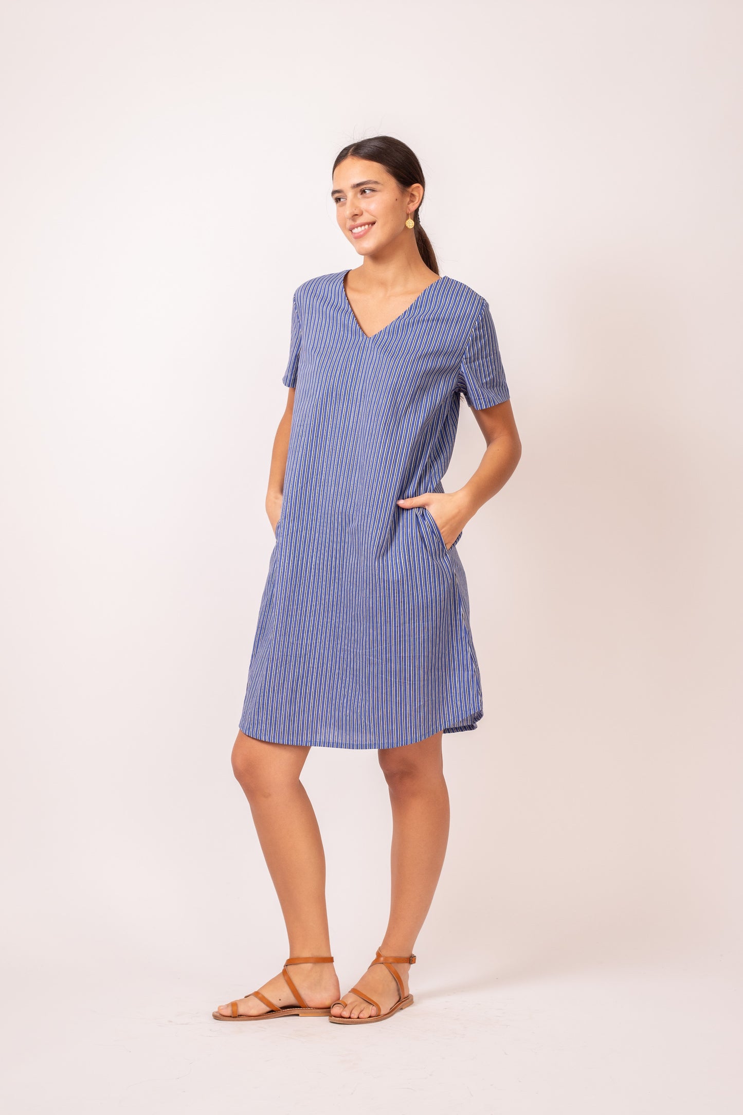 ROBE RAYURES BLEUES