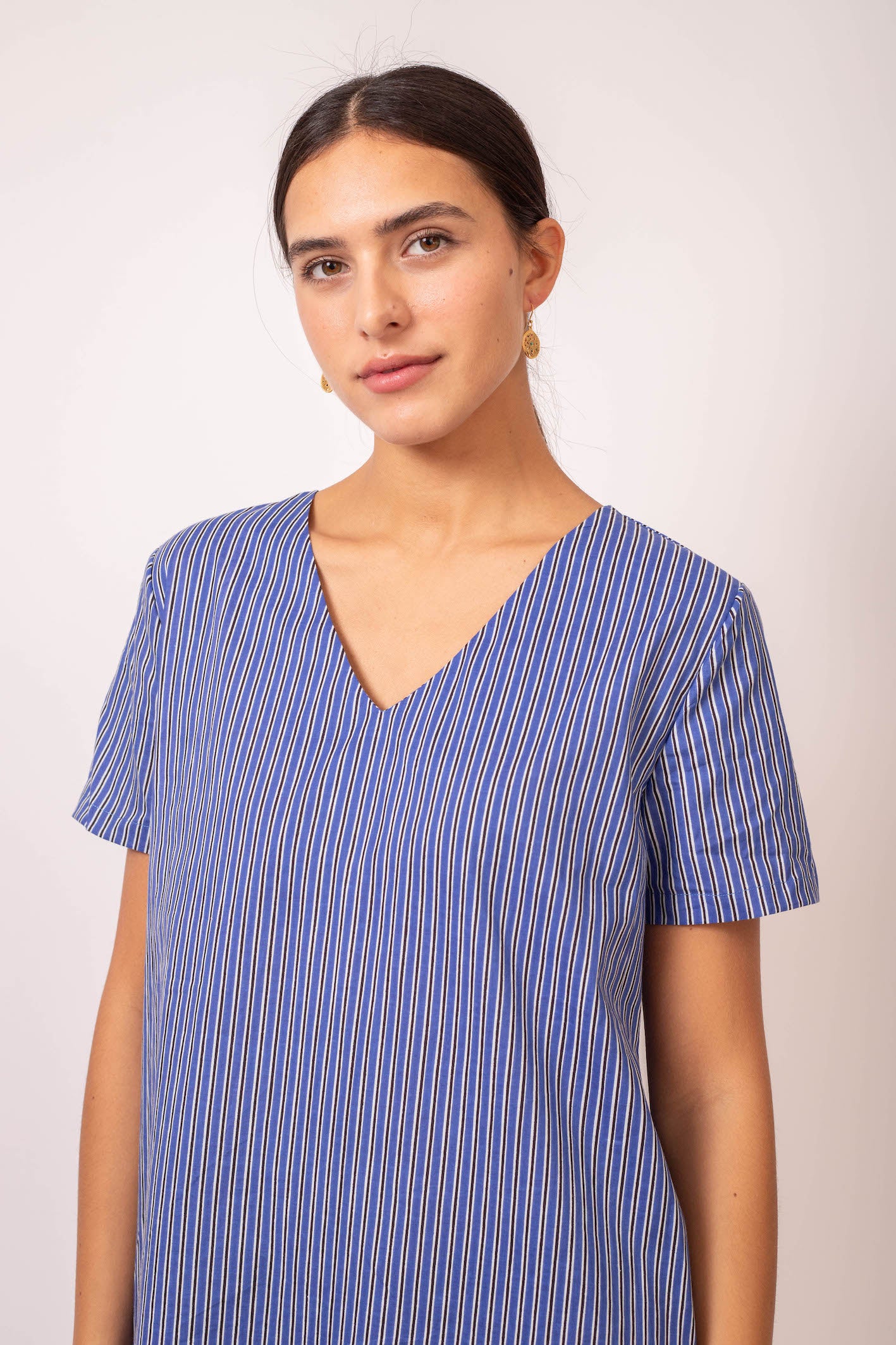 ROBE RAYURES BLEUES