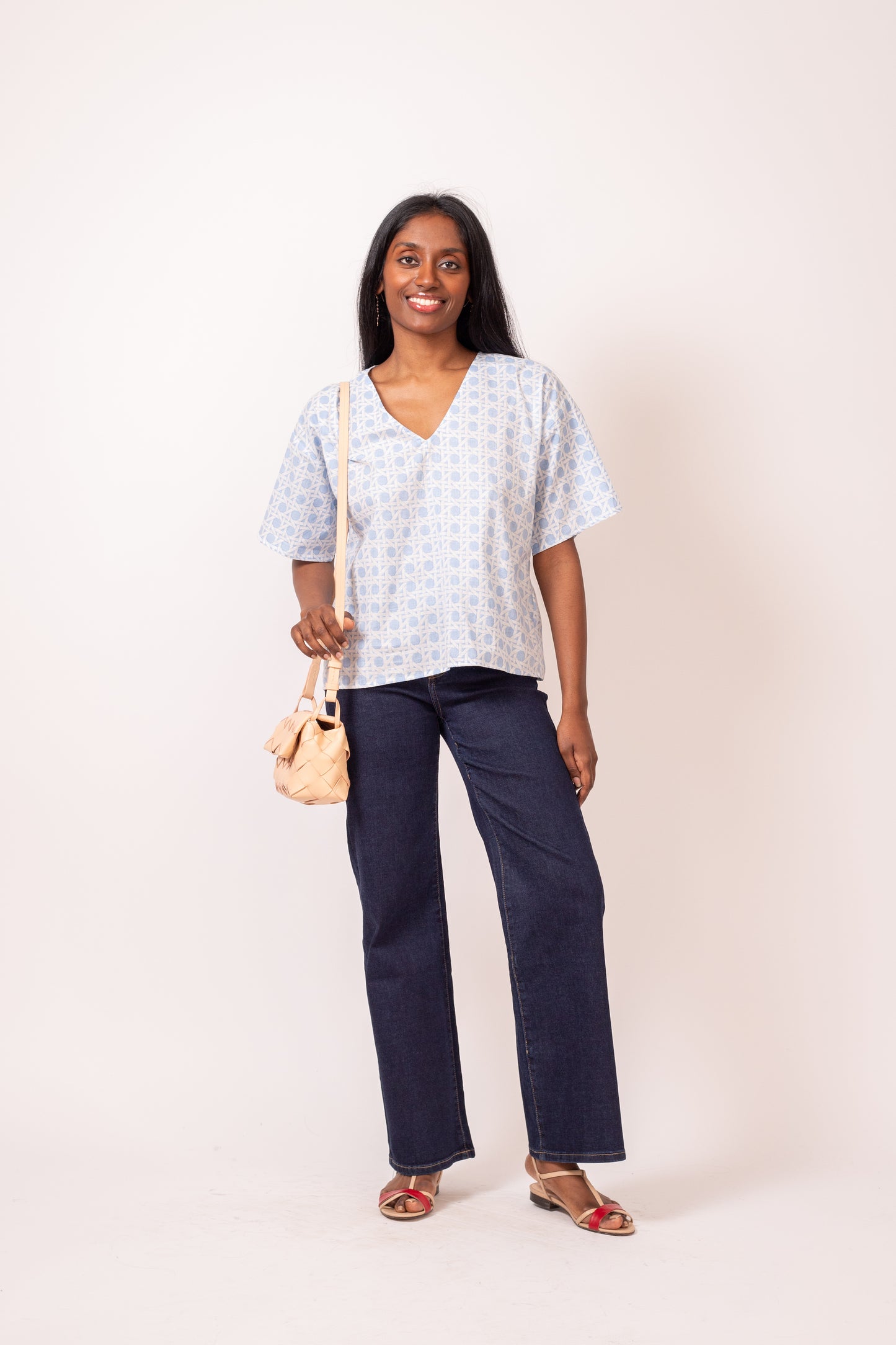 TOP MOTIF BLEU CLAIR