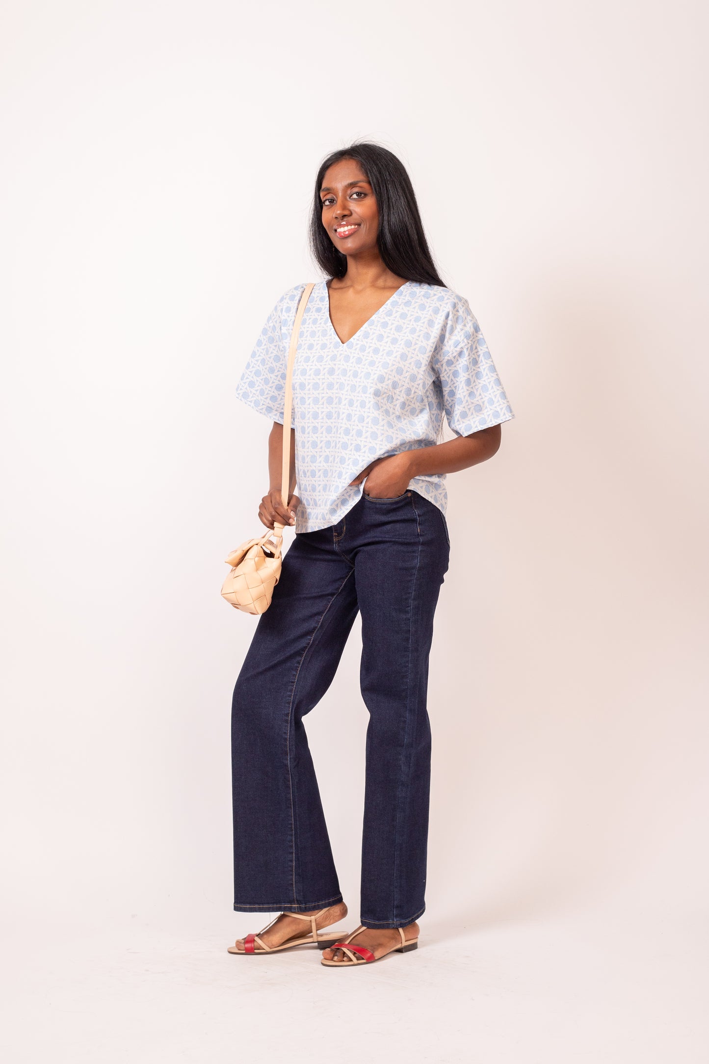TOP MOTIF BLEU CLAIR