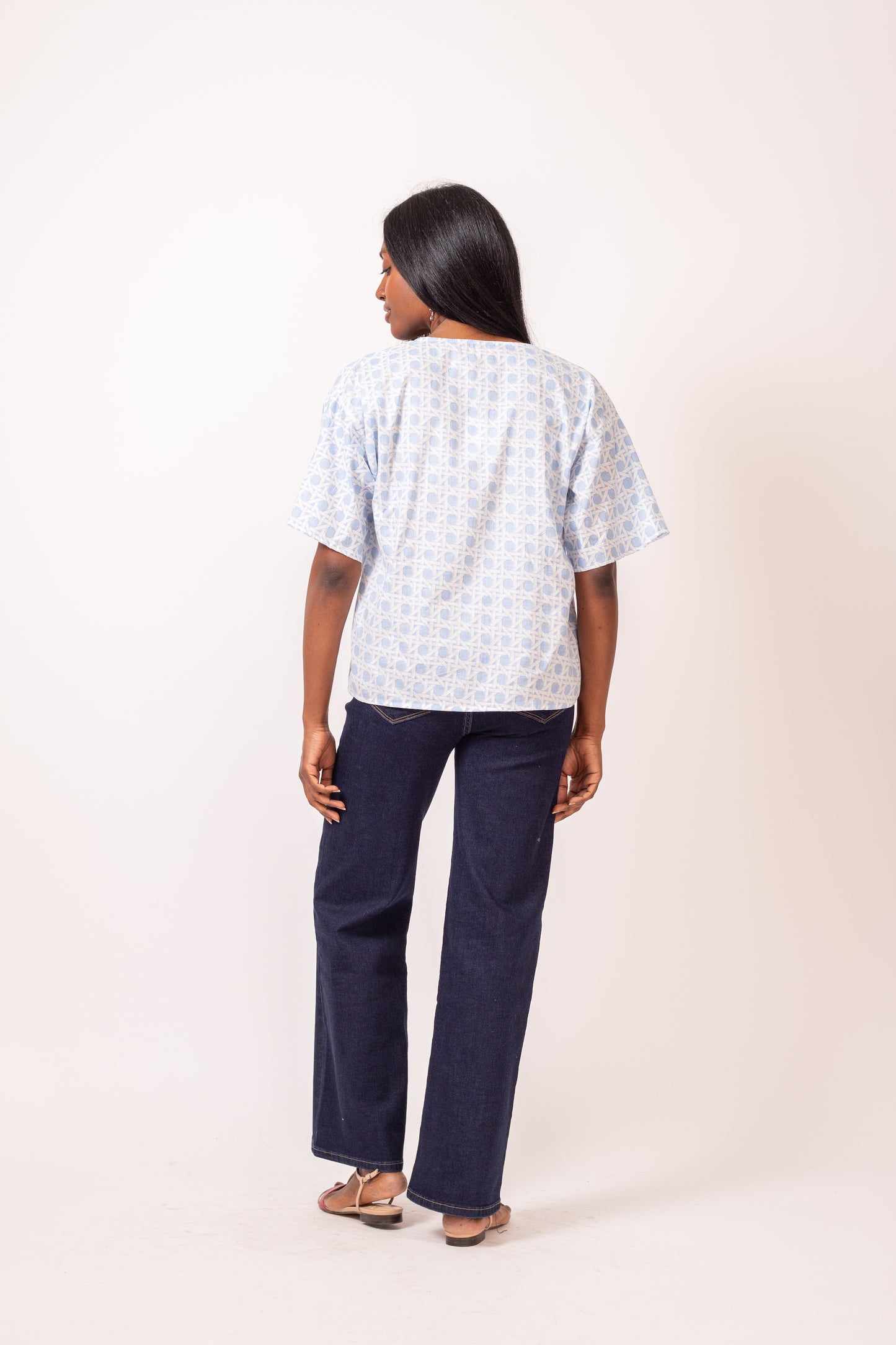 TOP MOTIF BLEU CLAIR