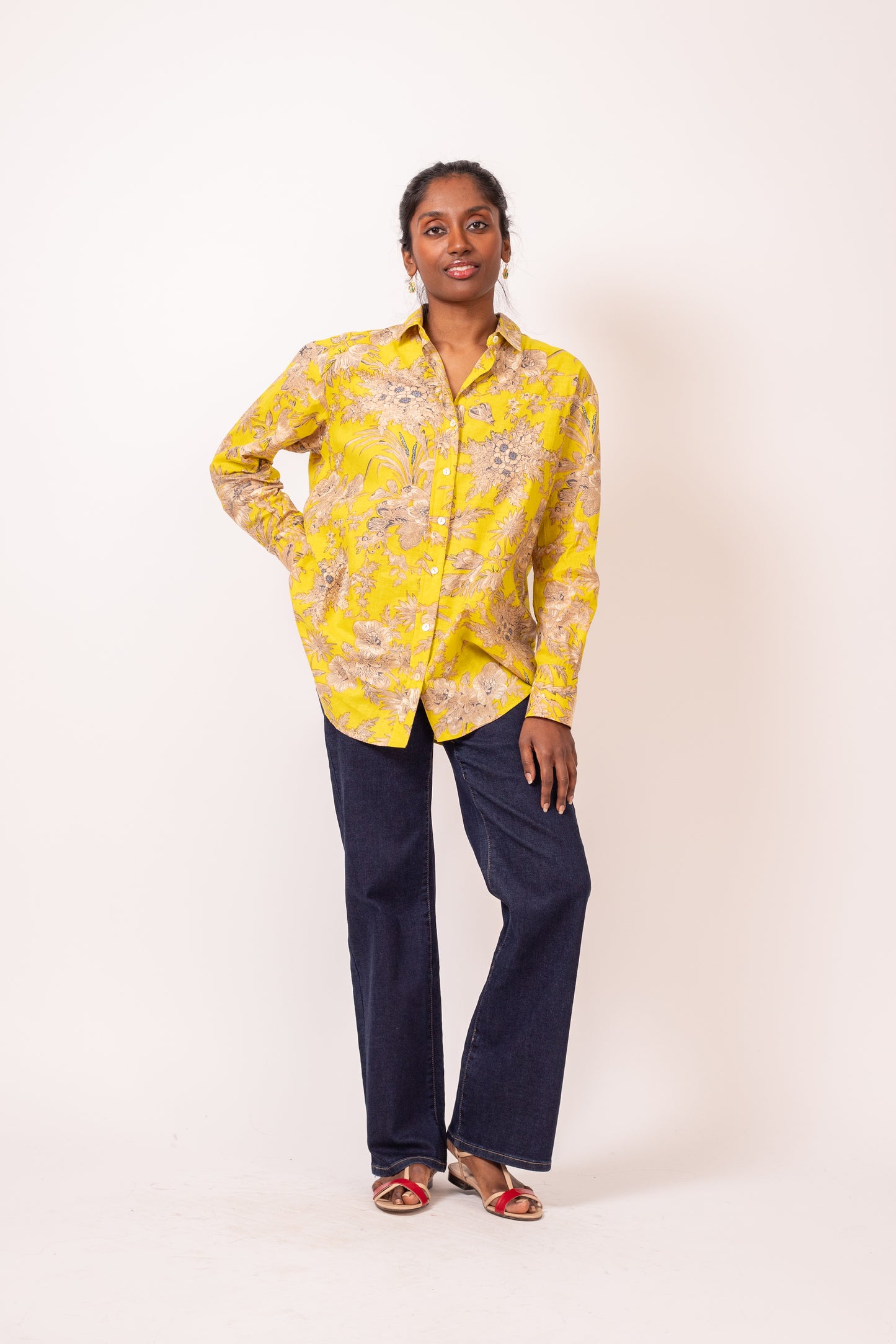 CHEMISE PARFAITE FLEURS JAUNES
