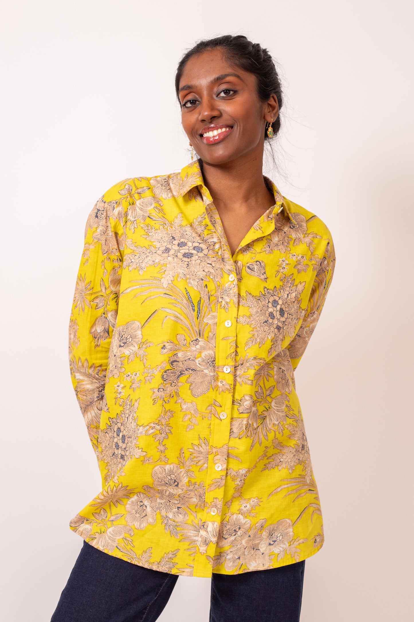 CHEMISE PARFAITE FLEURS JAUNES