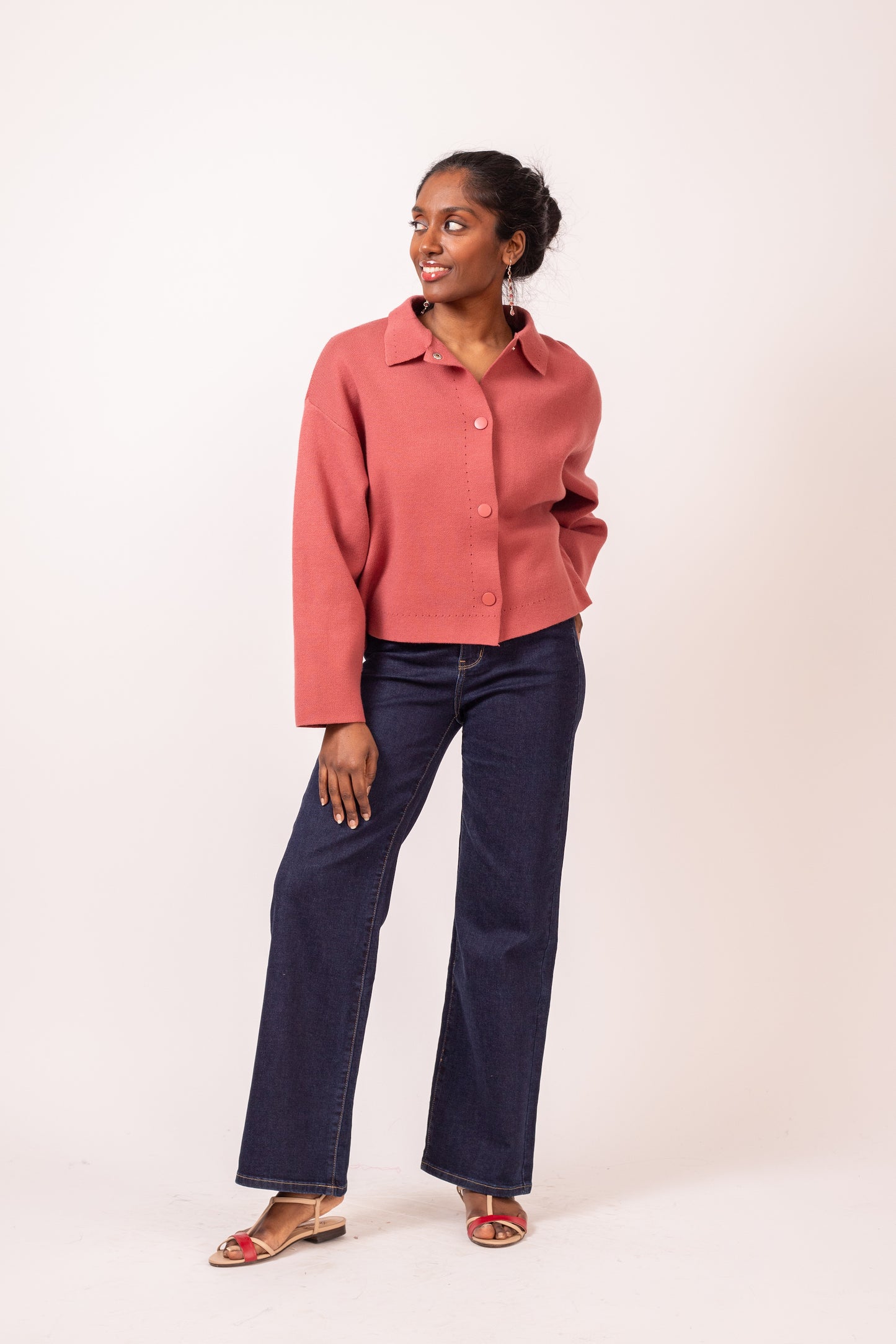 VESTE EN MAILLE BLEU