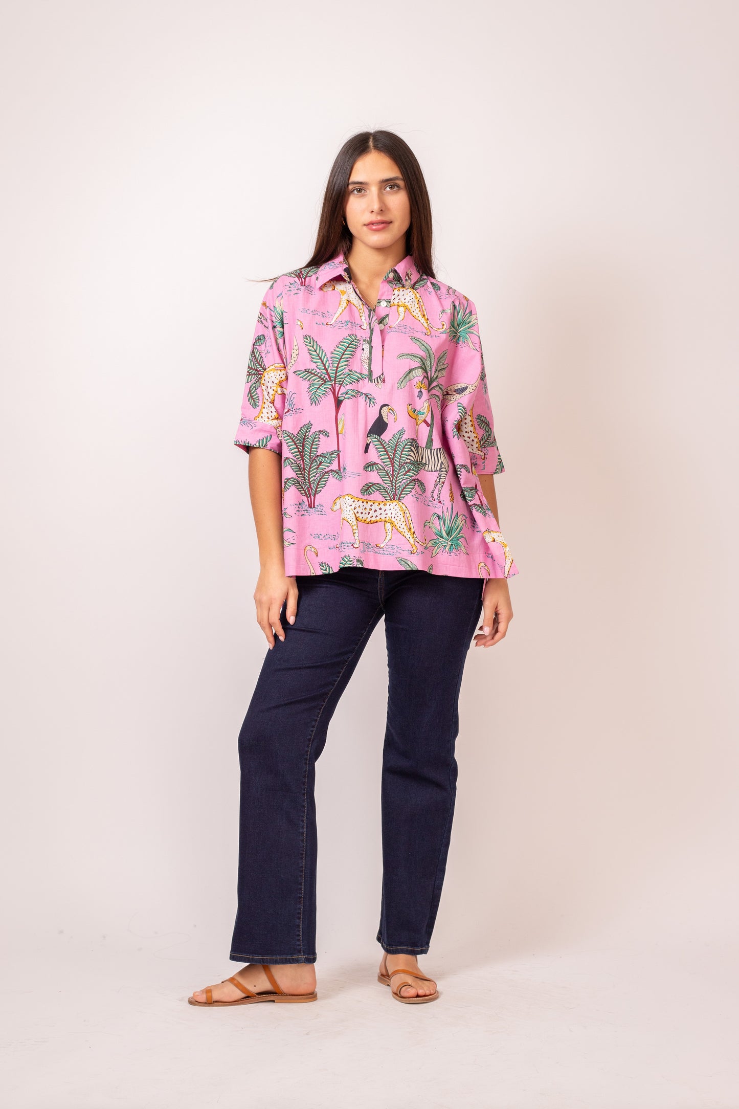 BLOUSE OVERSIZE JUNGLE ROSE