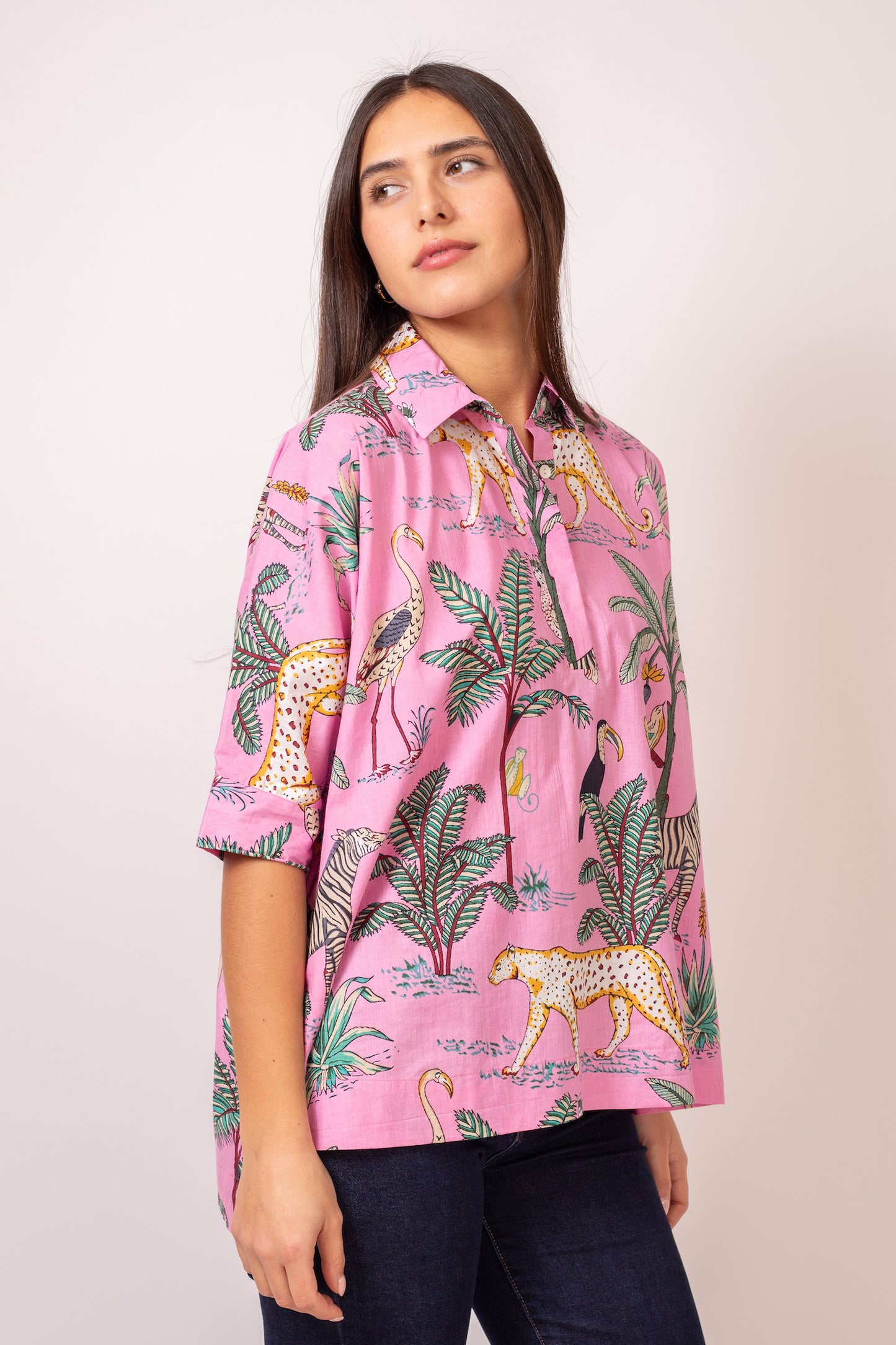 BLOUSE OVERSIZE JUNGLE ROSE