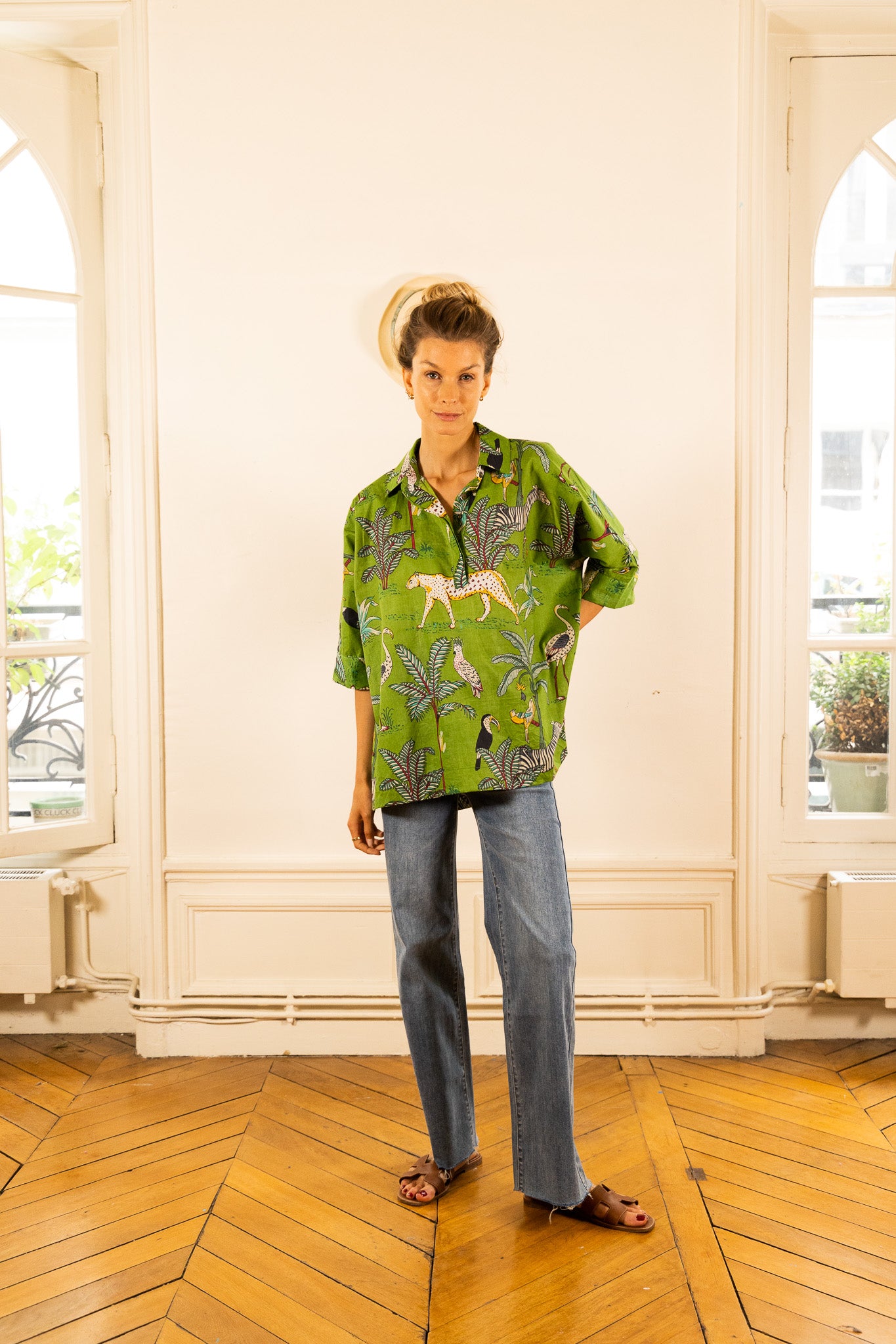 BLOUSE NOLA TIGER JUNGLE