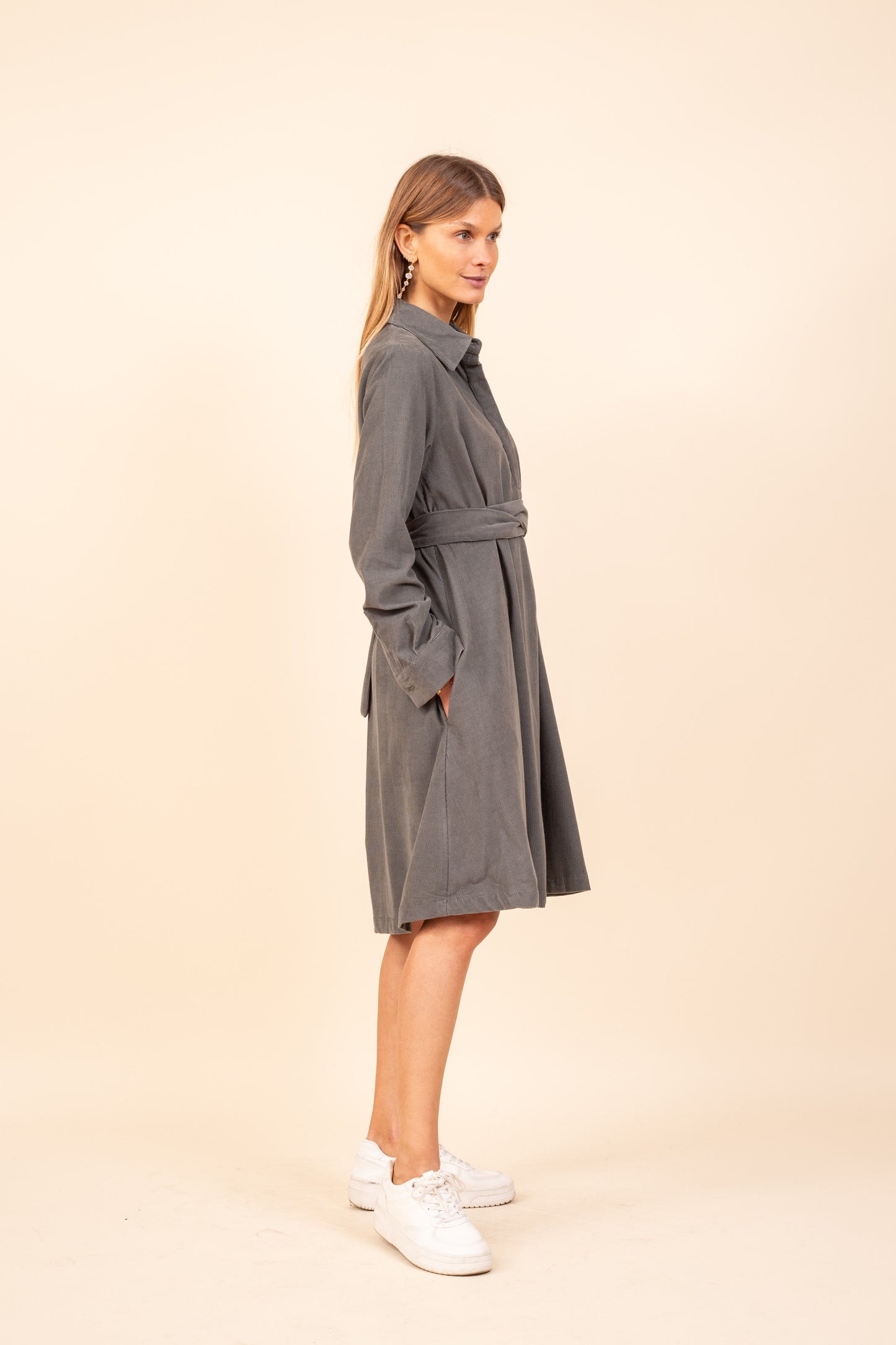 ROBE PAOLA VELOURS BORDEAUX