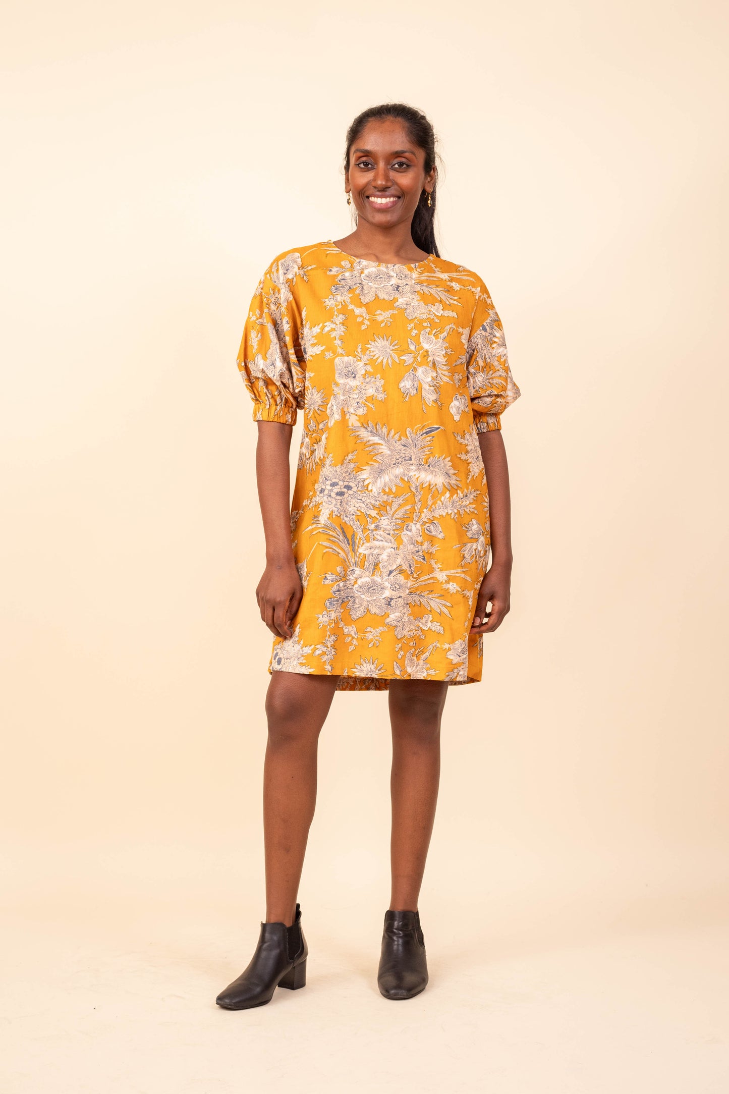 ROBE WINODRESS FLEUR SAFRAN