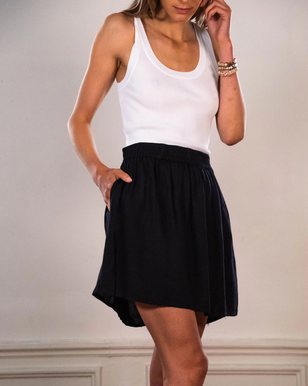 jupe courte noire vetement femme création paris