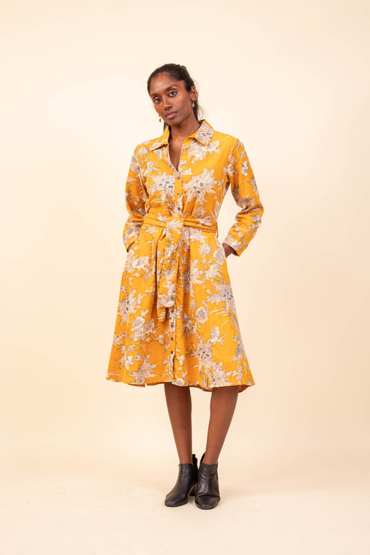 AGLAÉ SAFFRON FLOWER DRESS