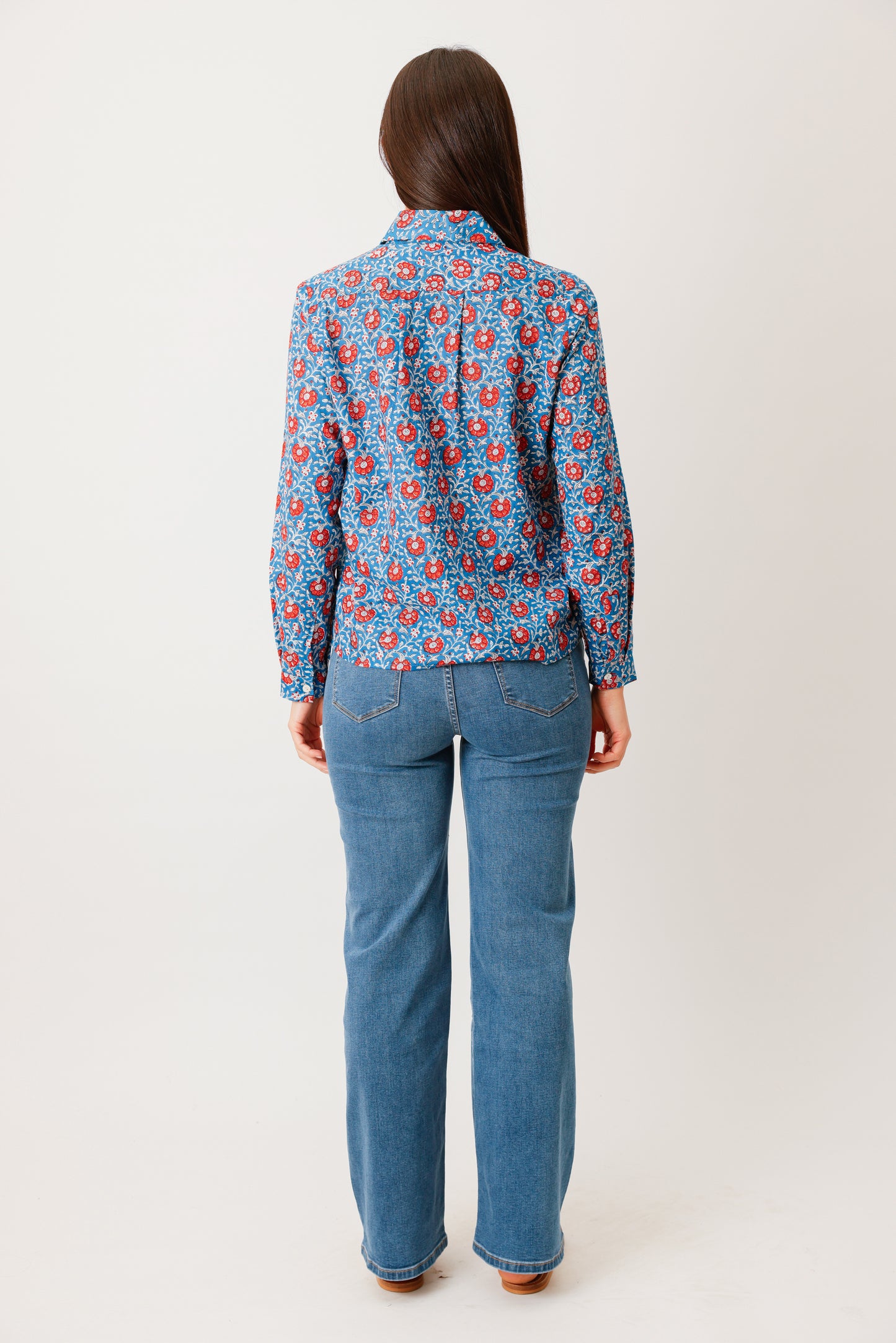 CHEMISE HIDEKI FLEUR BLEU