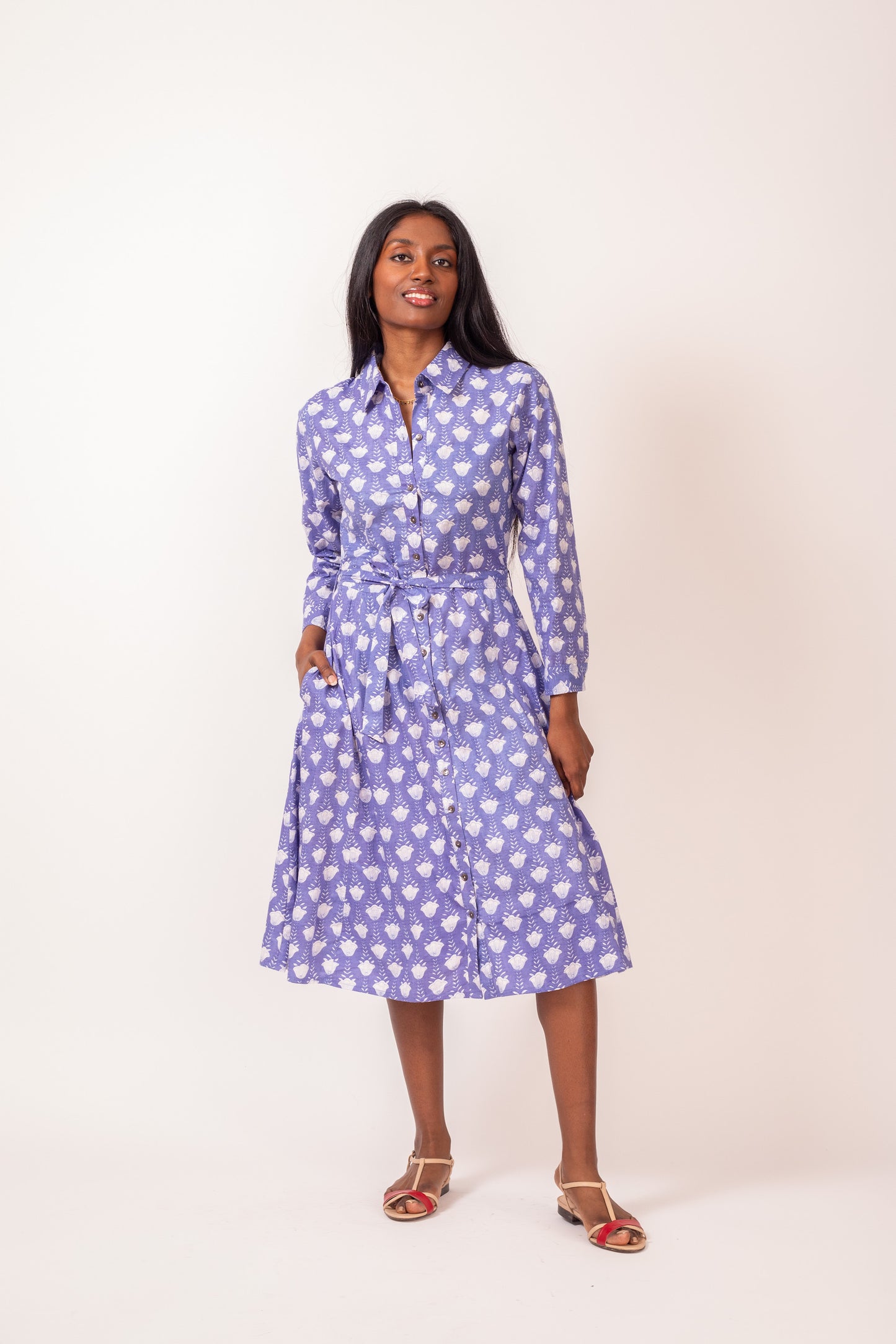 ROBE AGLAE FLEUR BLEU