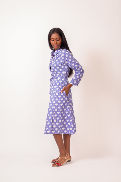 ROBE AGLAE FLEUR BLEU