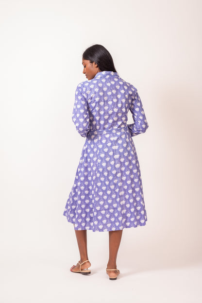 ROBE AGLAE FLEUR BLEU