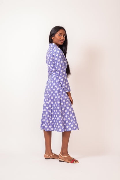 ROBE AGLAE FLEUR BLEU