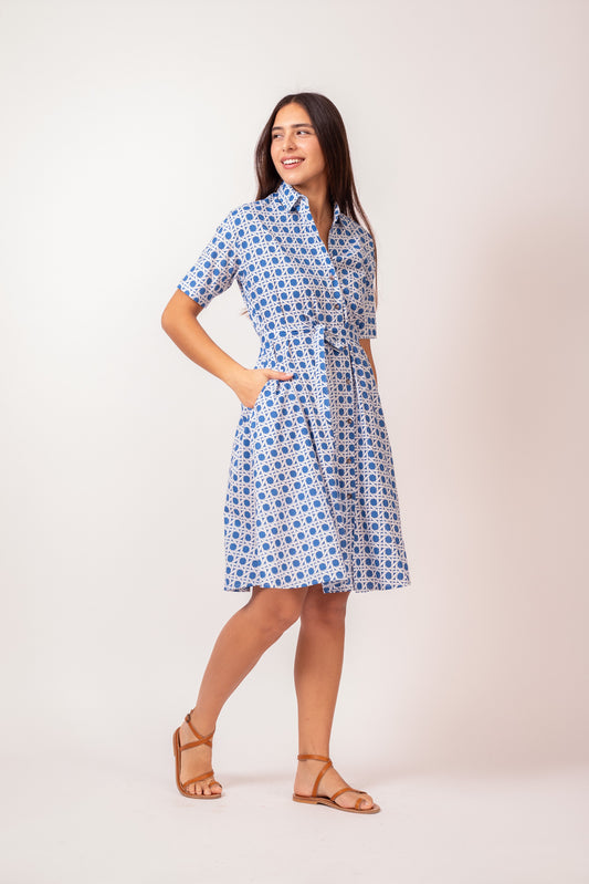 ROBE KIARA CROISY BLEU