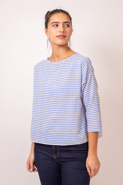 BLOUSE YOLA SEER BLEU