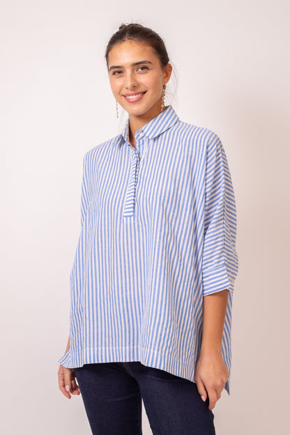 BLOUSE NOLA SEER BLEU