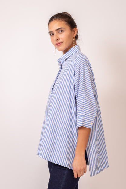 BLOUSE NOLA SEER BLEU