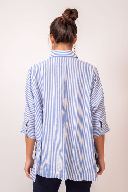 BLOUSE NOLA SEER BLEU