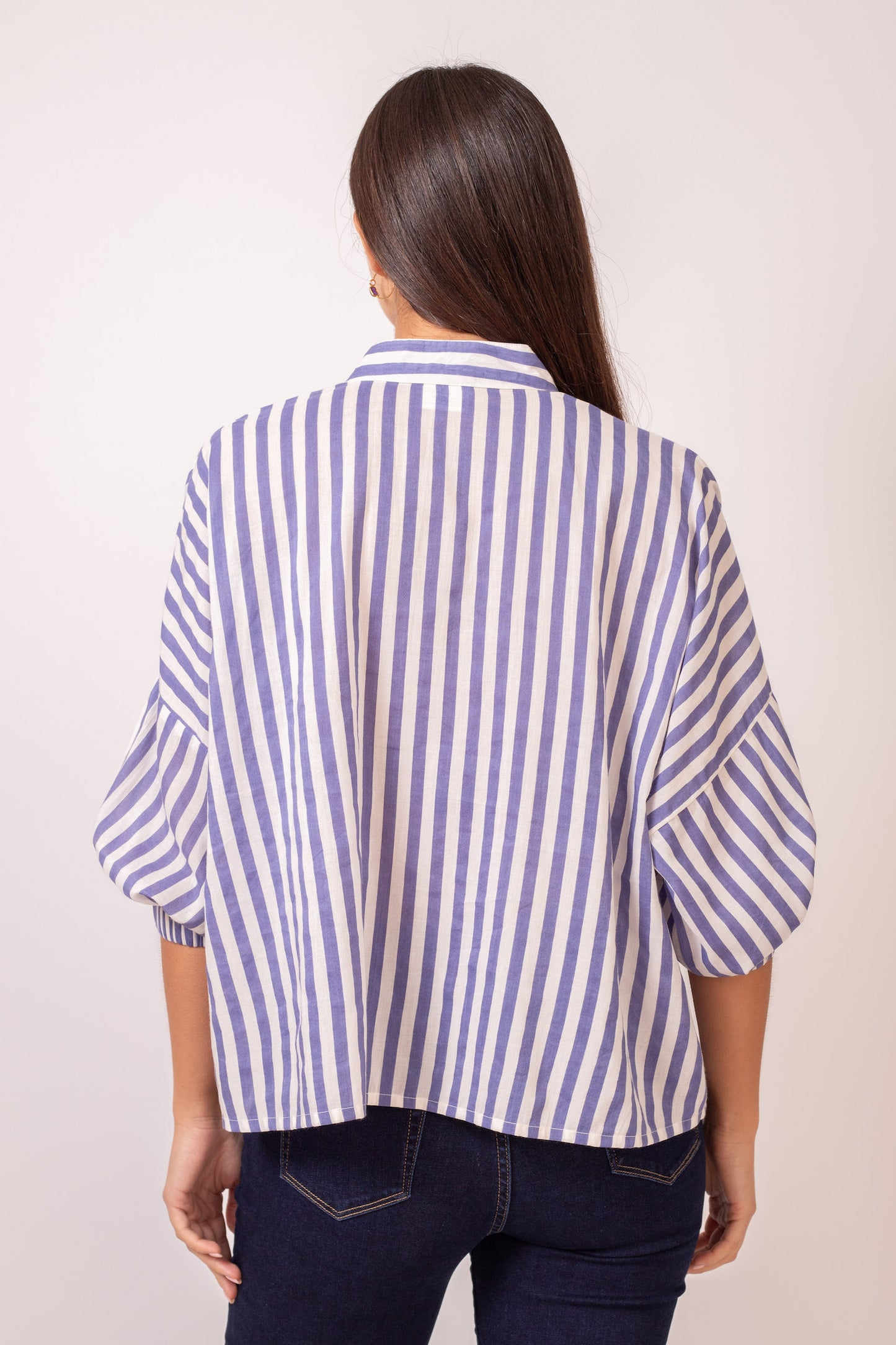 BLOUSE NOLA RAYURE BLEU