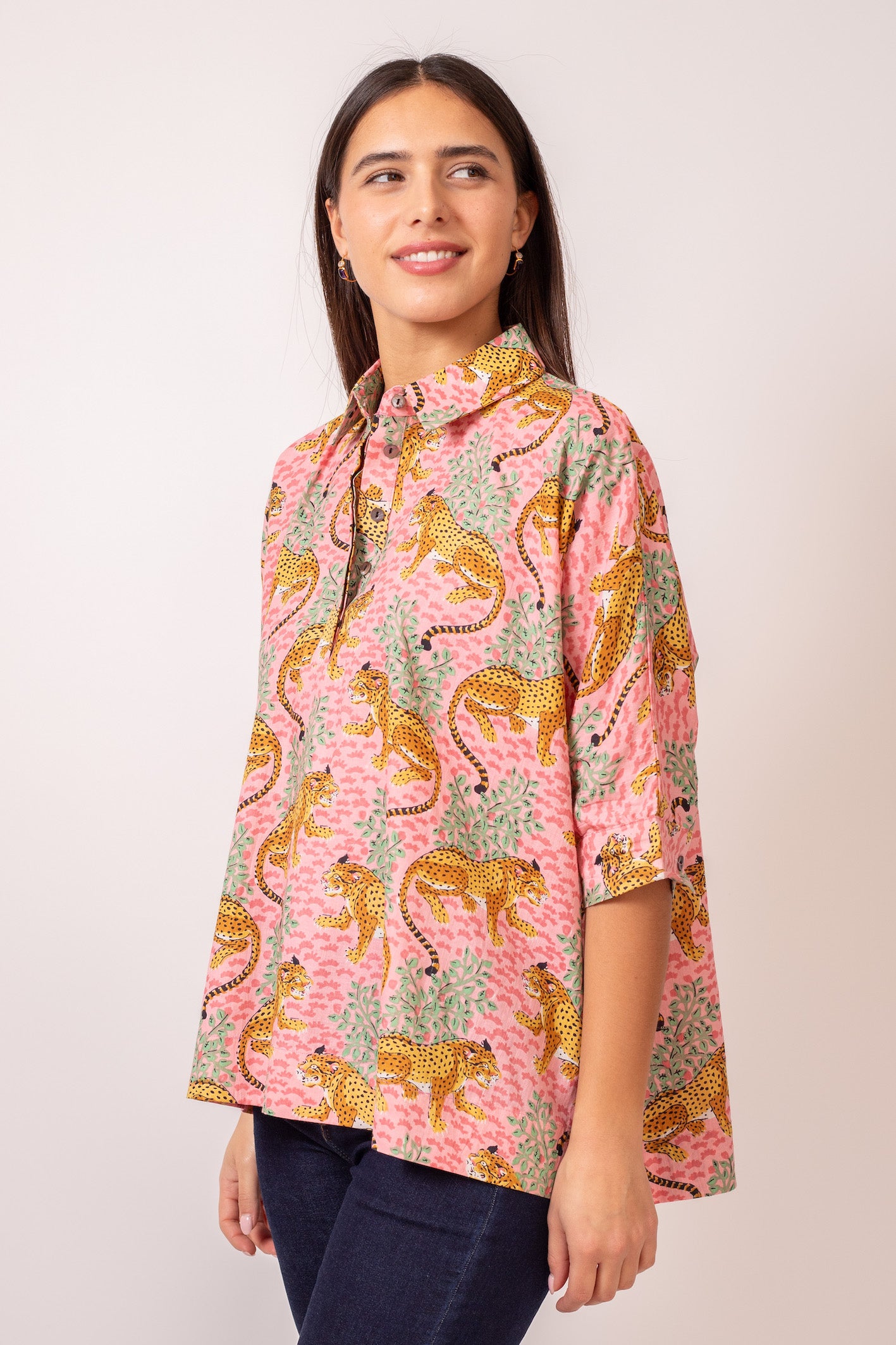 BLOUSE NOLA TIGER PINK