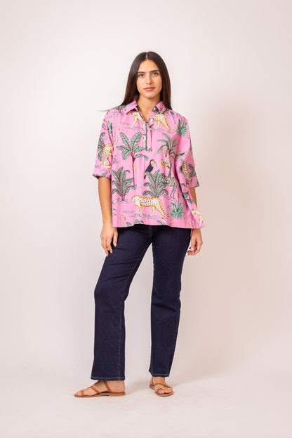 BLOUSE NOLA JUNGLE PINK