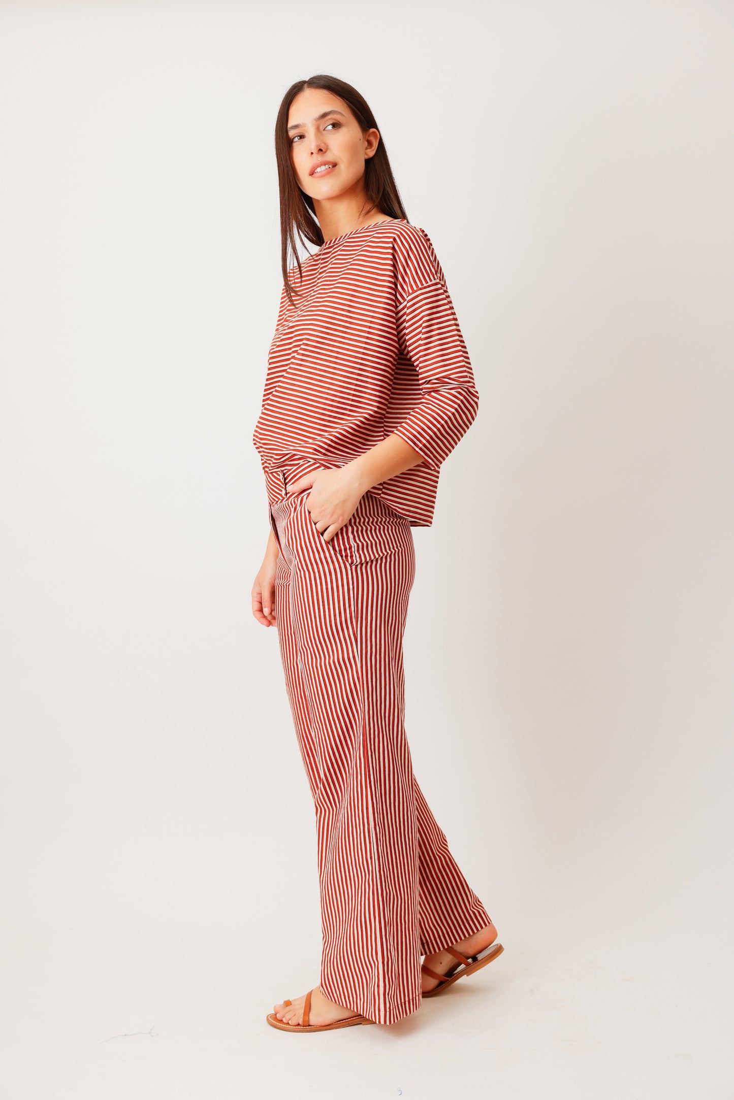 PANTALON NICE RAYURE TERRA