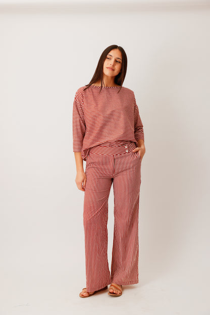 PANTALON NICE RAYURE TERRA