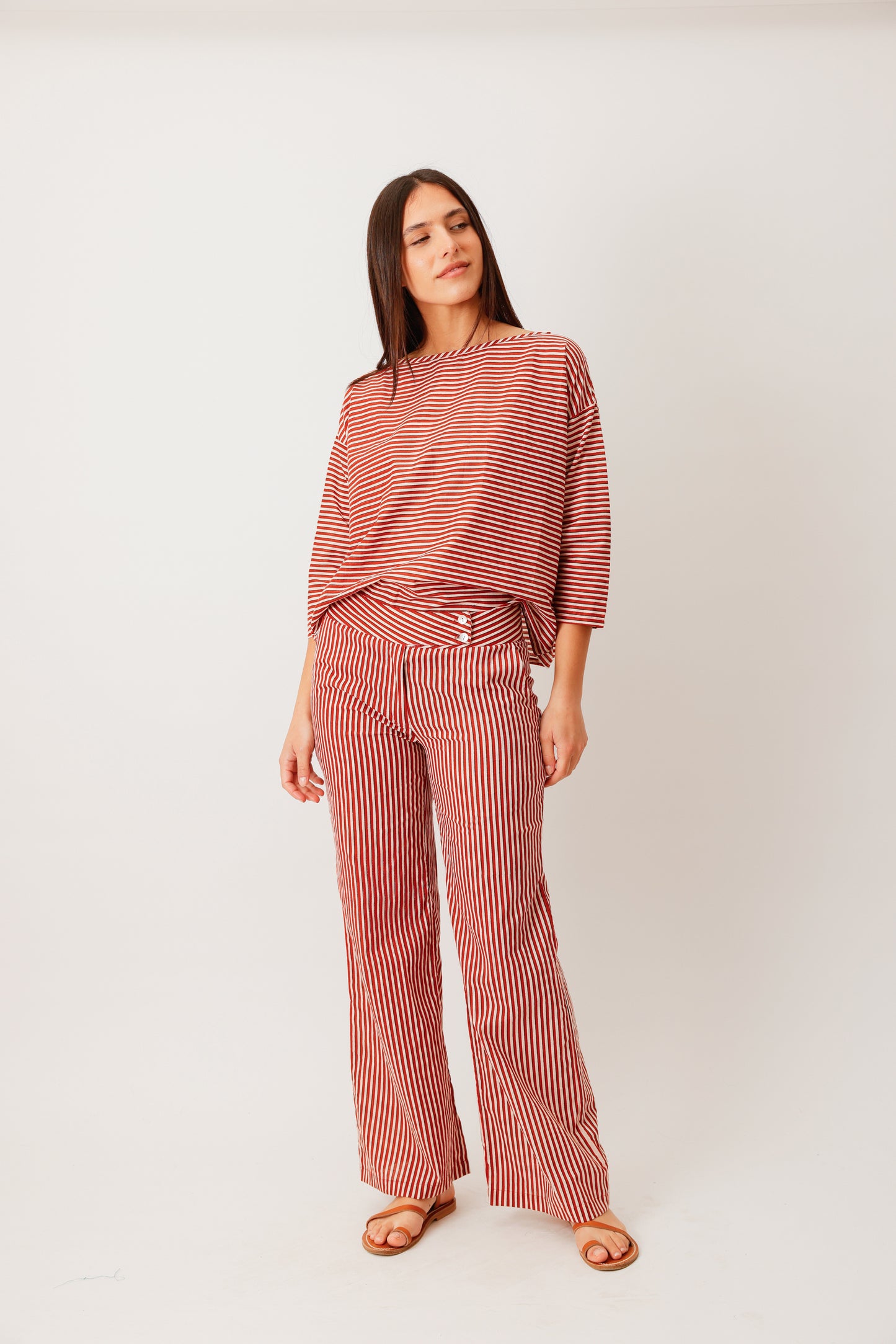 PANTALON NICE RAYURE TERRA
