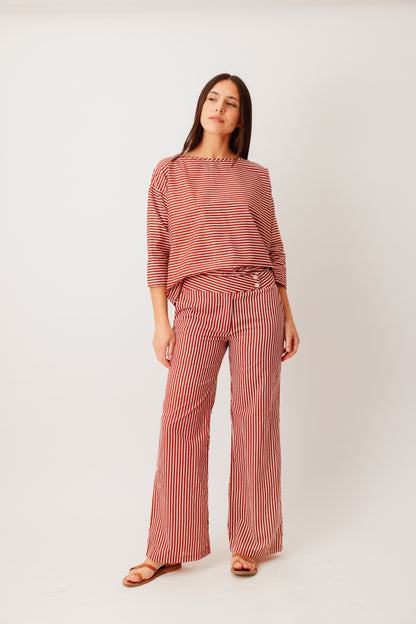PANTALON NICE RAYURE TERRA
