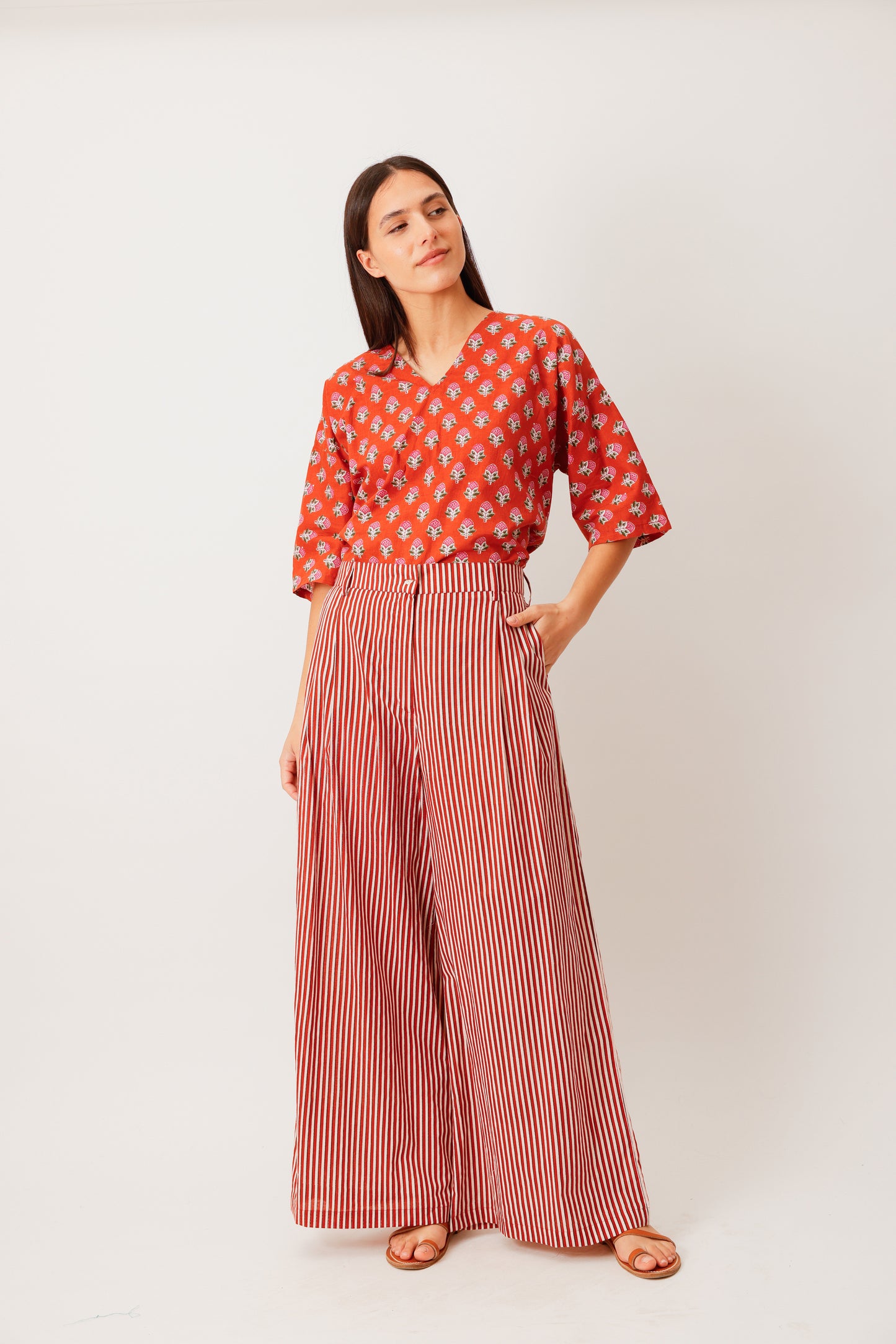 PANTALON NOUR RAYURE TERRA