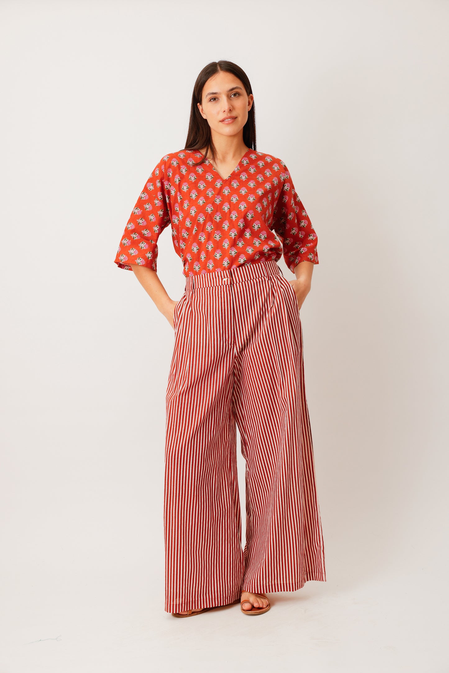 PANTALON NOUR RAYURE TERRA