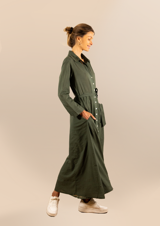 SHANTI OLIVE DRESS