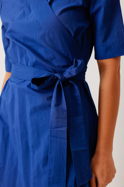 ROBE WRAP BLEU