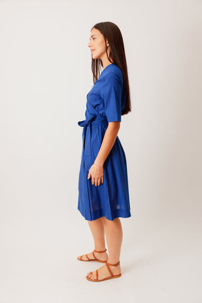 ROBE WRAP BLEU