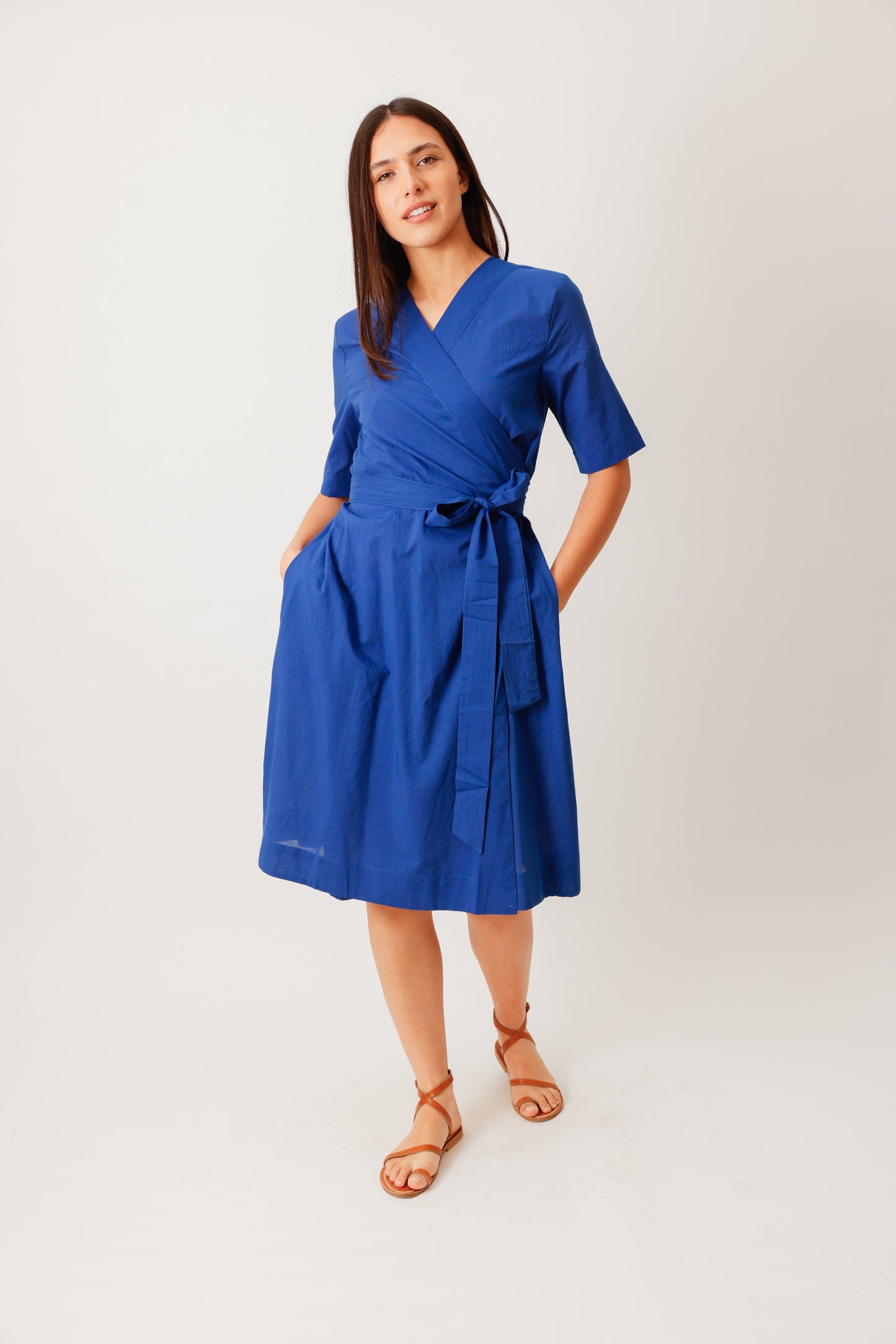 ROBE WRAP BLEU