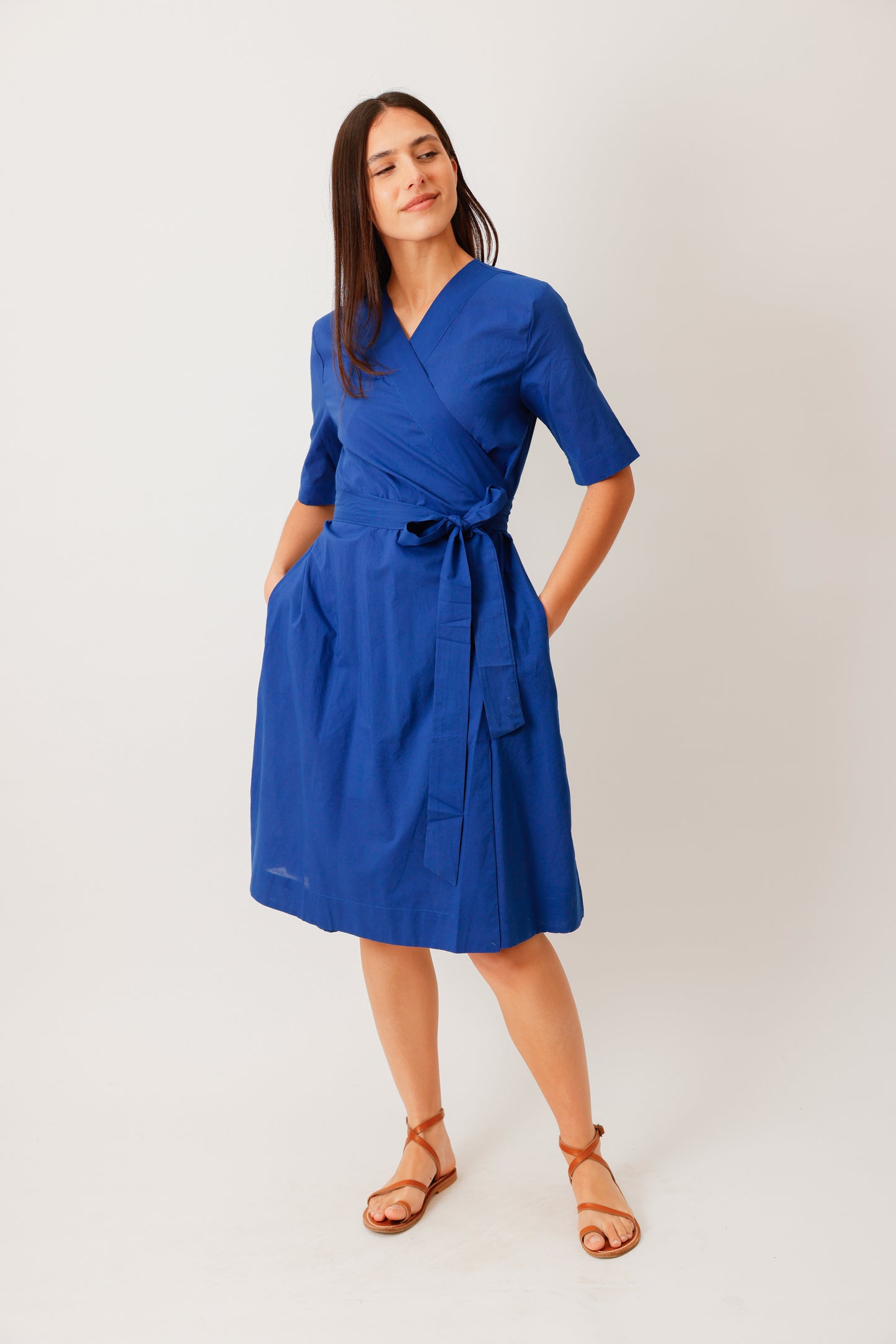 ROBE WRAP BLEU