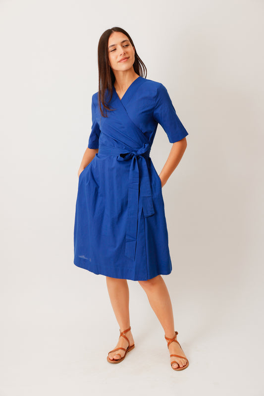 ROBE WRAP BLEU