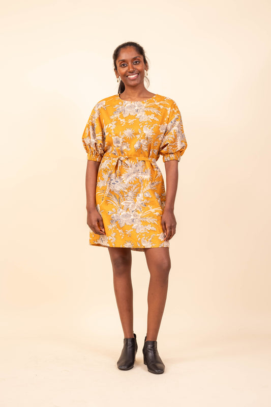 SAFFRON FLOWER WINODRESS DRESS