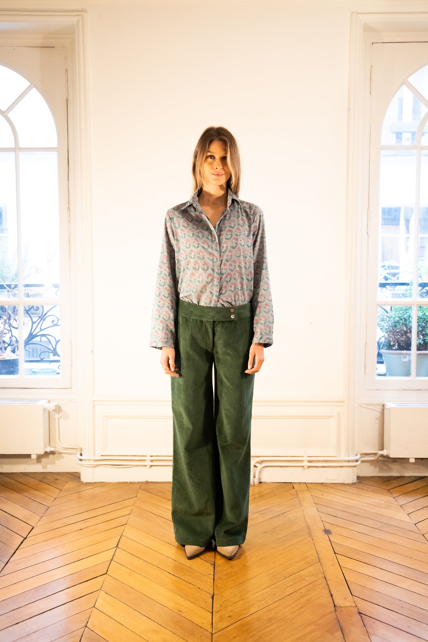 PANTALON NICE VELOURS SAPIN