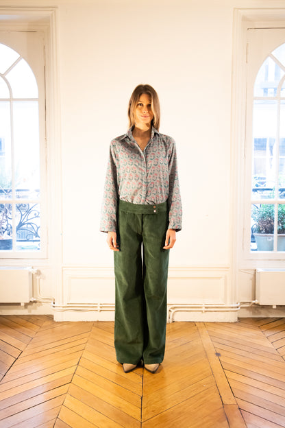 PANTALON NICE VELOURS SAPIN